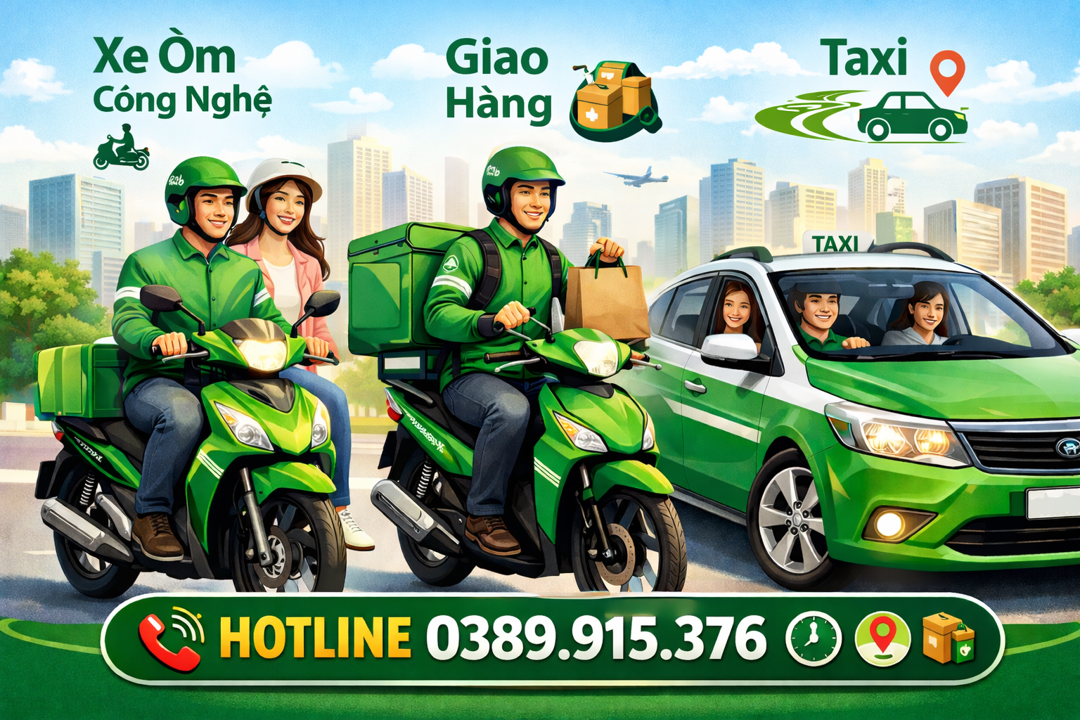 Dịch Vụ Grab Xe Ôm Vĩnh Long ☎️ 0389915376